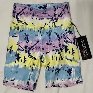 Wildfox Sweat Womens Size XS High Waist Bike Shorts Tie Dye Multi Color New